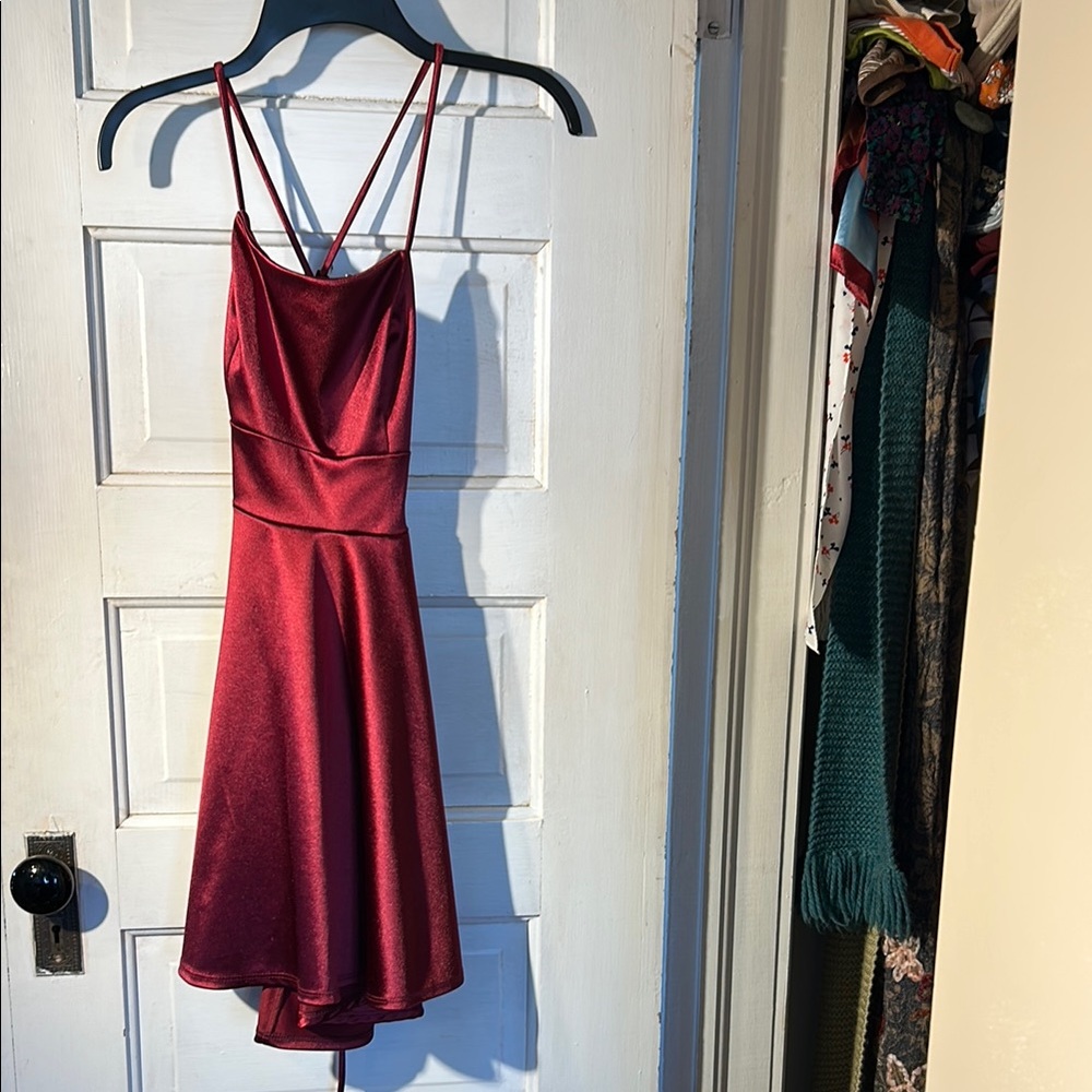 Windsor Red Spaghetti Strap Mini Sundress